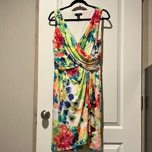 Chaps Colorful Floral Midi Dress